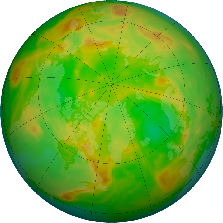 Arctic ozone map for 11 June 1988